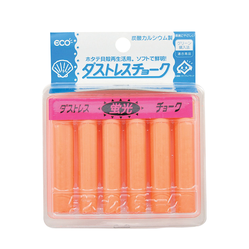 ダストレス蛍光チョーク(6本入) 橙 DCK-6-RG 1個(ご注文単位1個)【直送品】
