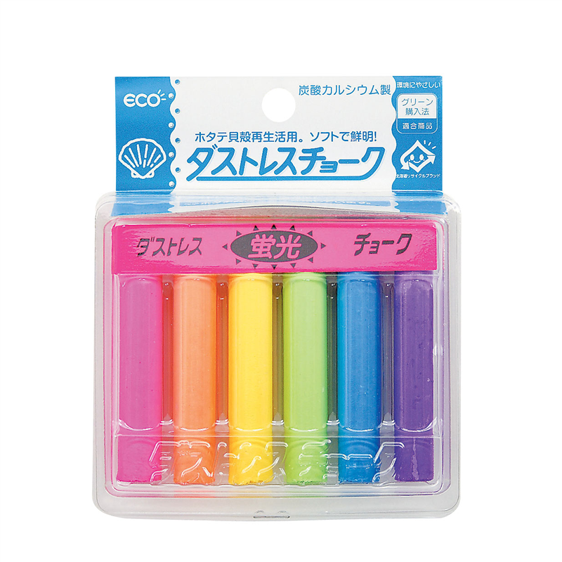 ダストレス蛍光チョーク(6本入) 6色 DCK-6-6C 1個(ご注文単位1個)【直送品】