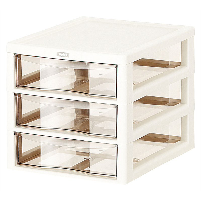 アプロス　深型3段 アイボリー 1箱（ご注文単位1箱）【直送品】