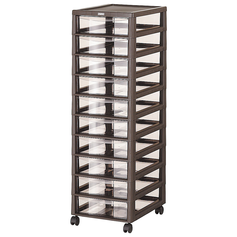 アプロス　深型10段 ダークブラウン 1箱（ご注文単位1箱）【直送品】