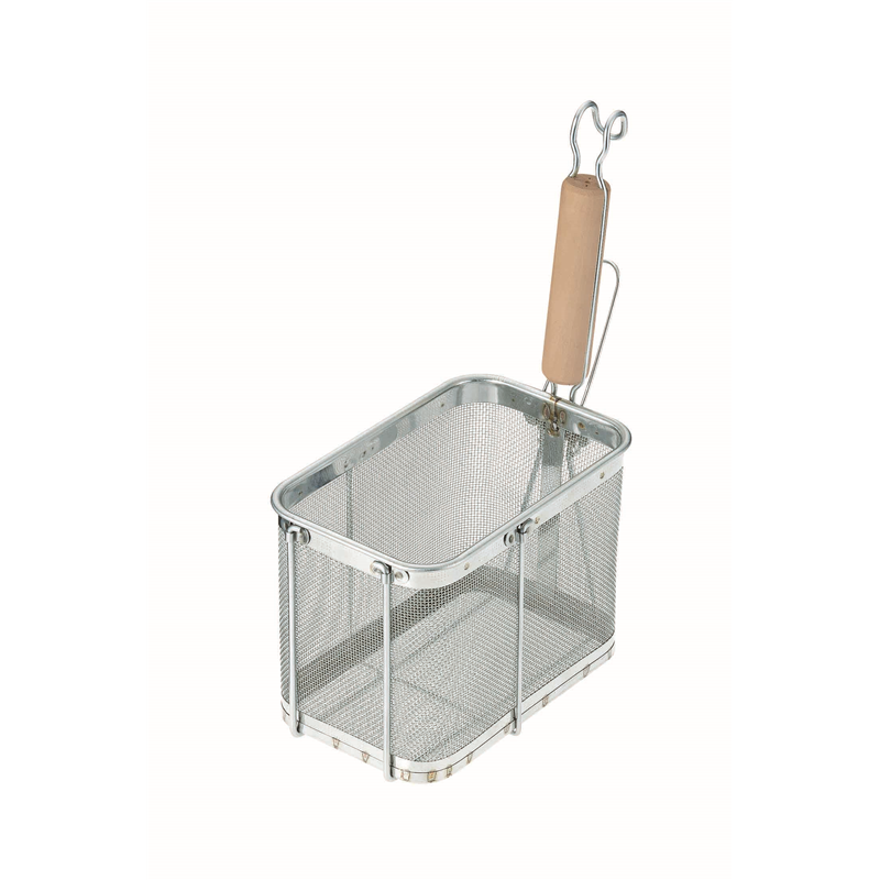 TSステンレス　木柄角てぼ 深型　タテ（14メッシュ） 1個（ご注文単位1個）【直送品】