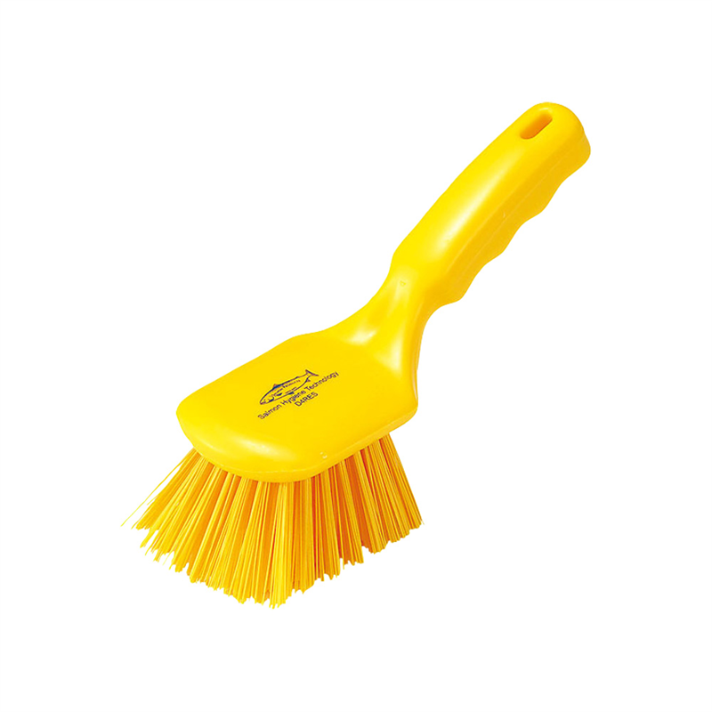 サーモン レジン ショートハンドルブラシ D4 黄 1袋(ご注文単位1袋)【直送品】