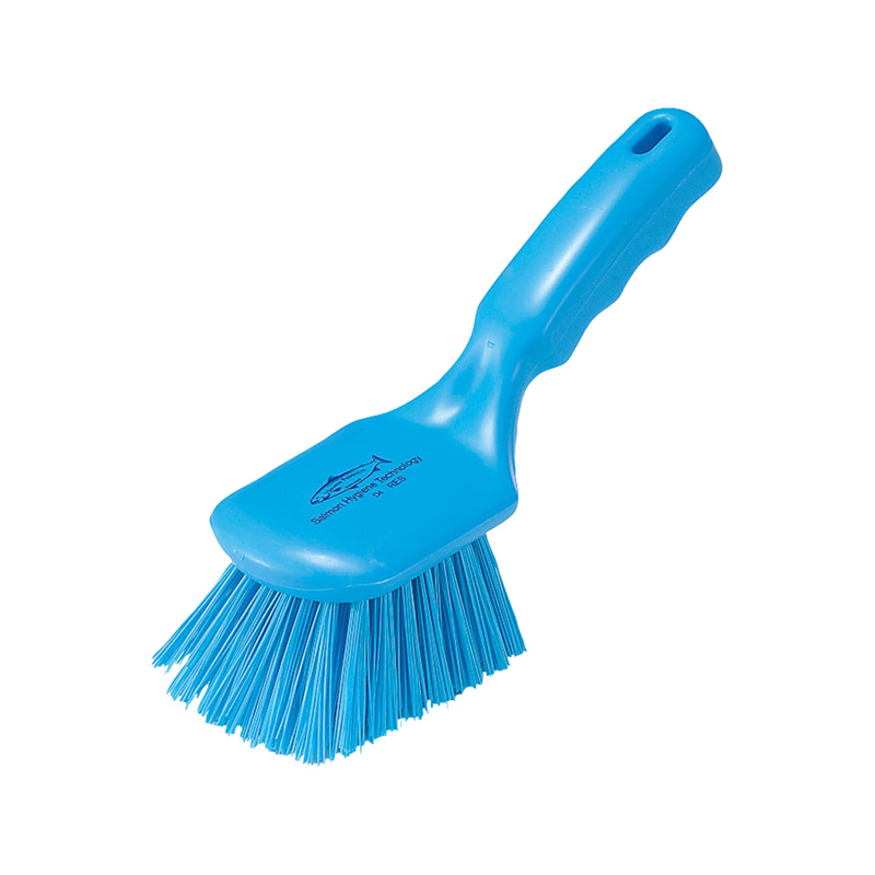 サーモン レジン ショートハンドルブラシ D4 青 1袋(ご注文単位1袋)【直送品】