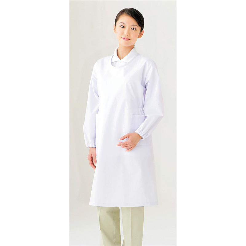 割烹着 SKAP600 ホワイト 1袋(ご注文単位1袋)【直送品】