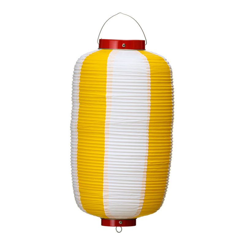 ビニール提灯長型　9号 黄／白　b109-3 1袋（ご注文単位1袋）【直送品】