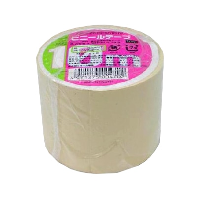 オーム電機 DE5010IV 00-0470 ビニールテープ 幅5cm×長さ10m アイボリー（ご注文単位4袋）【直送品】