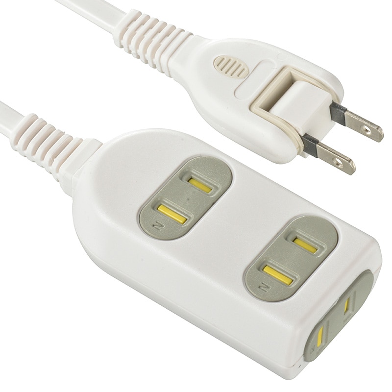 オーム電機 HS-T31HK3-W 00-4286 3個口コンセント シャッター付 1m(ご注文単位1袋)【直送品】