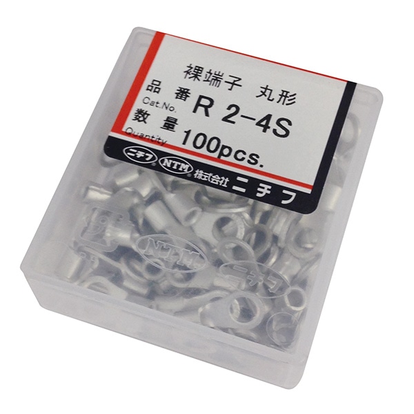 オーム電機 R2-4S 00-4919 ニチフ 裸圧着端子 丸型R型 R2-4S 100個入 R 2-4S(ご注文単位1袋)【直送品】