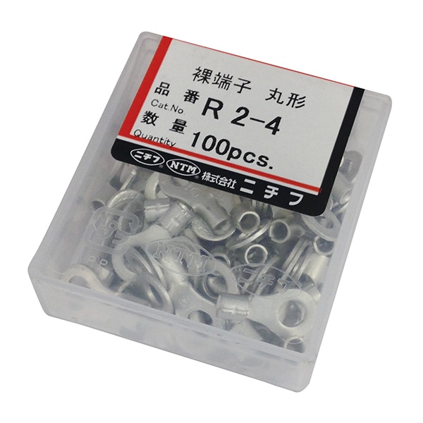 オーム電機 R2-4 00-4920 ニチフ 裸圧着端子 丸型R型 R2-4 100個入 R 2-4（ご注文単位1袋）【直送品】