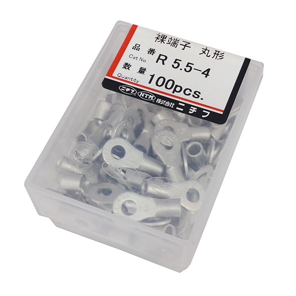 オーム電機 45050 00-4926 ニチフ 裸圧着端子 丸型R型 R5.5-4 100個入 R 5.5-4(ご注文単位1袋)【直送品】