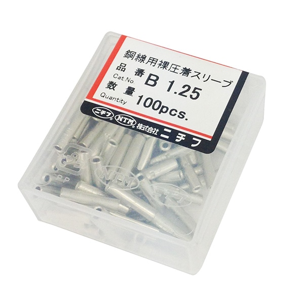 オーム電機 B1.25 00-4970 ニチフ 突き合せ接続子 100個入 B1.25（ご注文単位1袋）【直送品】