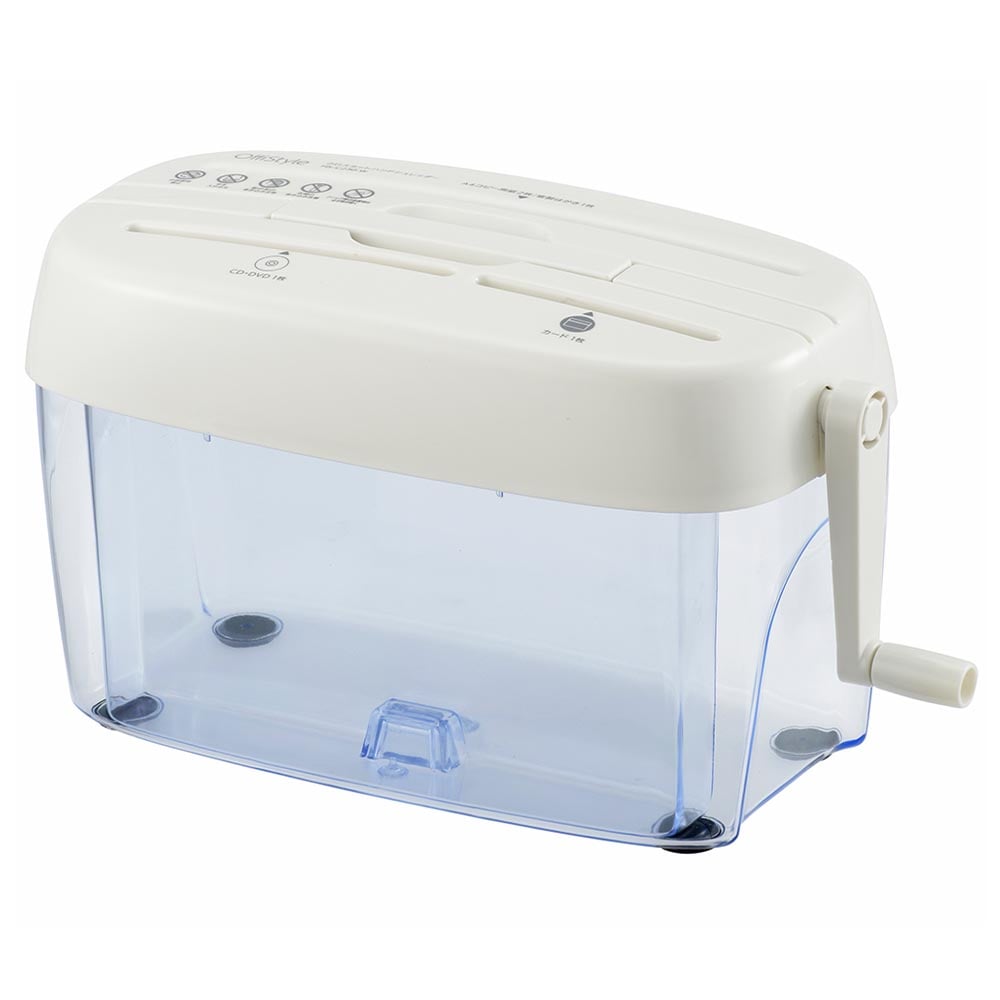 オーム電機 HS-C230-W 00-5647 OffiStyleクロスカットハンドシュレッダー 大容量タイプ ホワイト(ご注文単位1袋)【直送品】