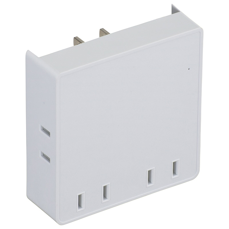 オーム電機 HS-AK4PBT-W 00-6904 スクエアタップ 雷ガード 4個口(ご注文単位1袋)【直送品】