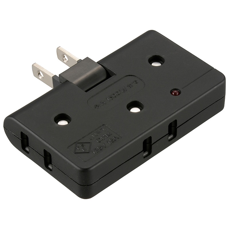 オーム電機 HS-AKS3PBT-K 00-6939 雷に強いコーナータップ 3個口 黒(ご注文単位1袋)【直送品】