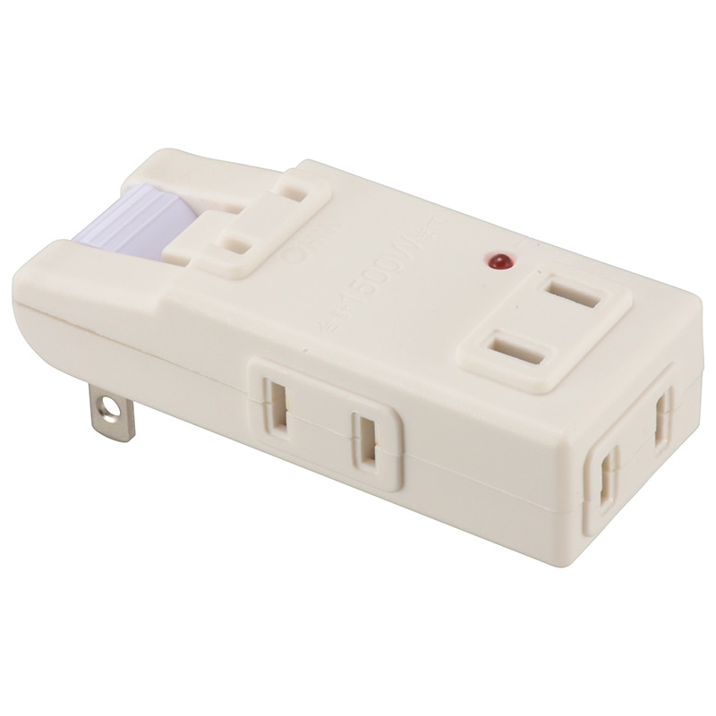 オーム電機 HS-AKS4PBT-W 00-6969 雷に強いマイクロタップ 4個口 白(ご注文単位1袋)【直送品】