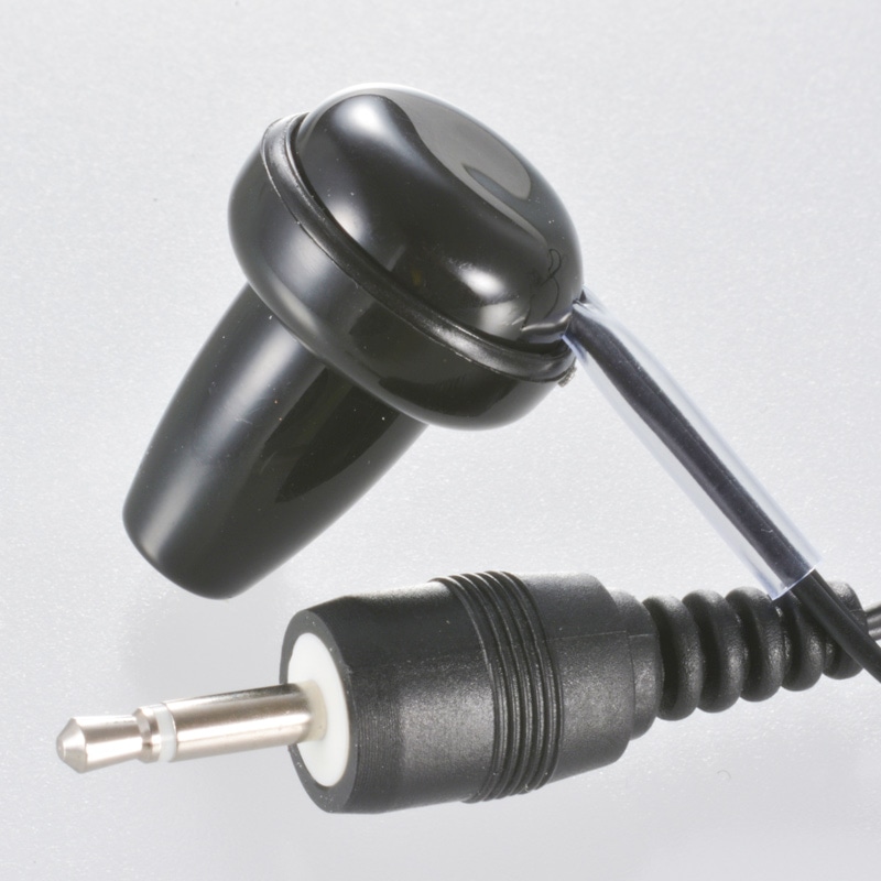 オーム電機 EAR-0007 01-0007 モノラルイヤホン φ2.5 1m ブラック（ご注文単位1袋）【直送品】