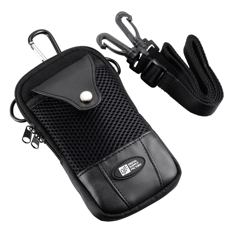 オーム電機 SMP-CTWN-L 01-0649 2ポケット スマートフォンポーチ Lサイズ(ご注文単位1袋)【直送品】