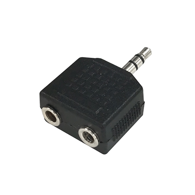 オーム電機 AUD-P3028S 01-3028 2口分岐アダプター φ3.5ステレオミニプラグ-φ3.5ステレオミニジャックx2（ご注文単位1袋）【直送品】