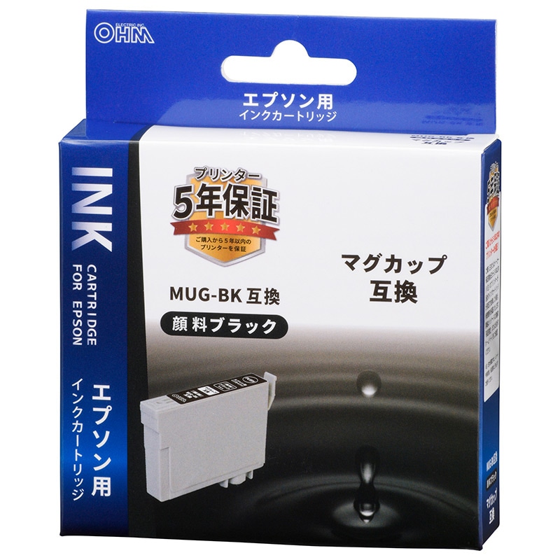 オーム電機 INK-EMUG-BK 01-3946 エプソン互換 マグカップ 顔料ブラック(ご注文単位1袋)【直送品】