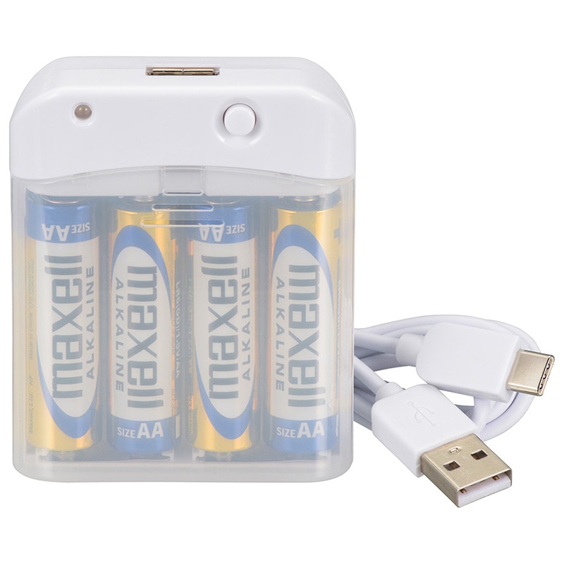 オーム電機 MAV-LR03C-W 01-7162 AudioComm電池式充電器 スマートフォン用 USB TypeC(ご注文単位1袋)【直送品】