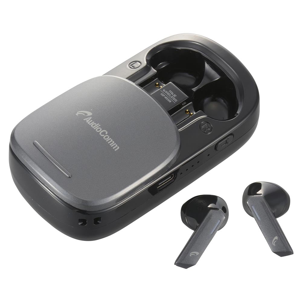 オーム電機 HSP-W530N 03-2258 AudioComm完全ワイヤレスイヤホンPLUS ブラック(ご注文単位1袋)【直送品】