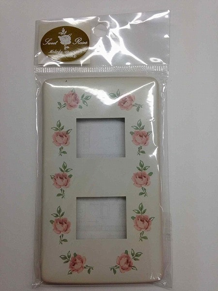 オーム電機 SR-C-ML-I2 04-7541 Melody スイッチプレート スイートローズ 2口用（ご注文単位1袋）【直送品】