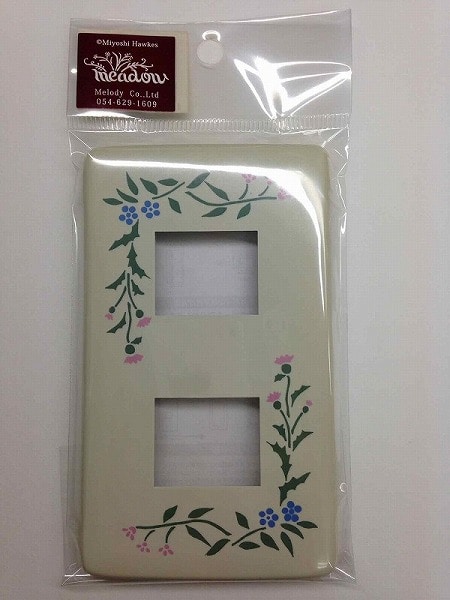 オーム電機 ﾌﾟﾗﾋﾟﾝｸﾊﾅ2 04-7739 Melody スイッチプレート 花 ピンク 2口用（ご注文単位1袋）【直送品】