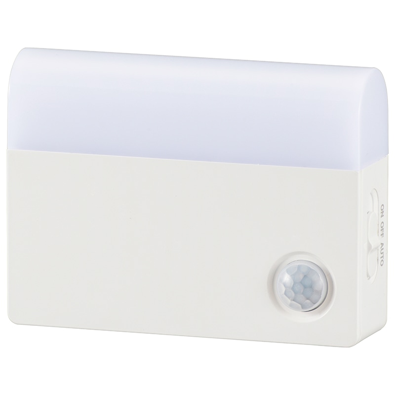 オーム電機 NIT-BLA6JK-WL 06-0143 LEDセンサーライト 明暗+人感 屋内用 40lm 電池式（ご注文単位1袋）【直送品】