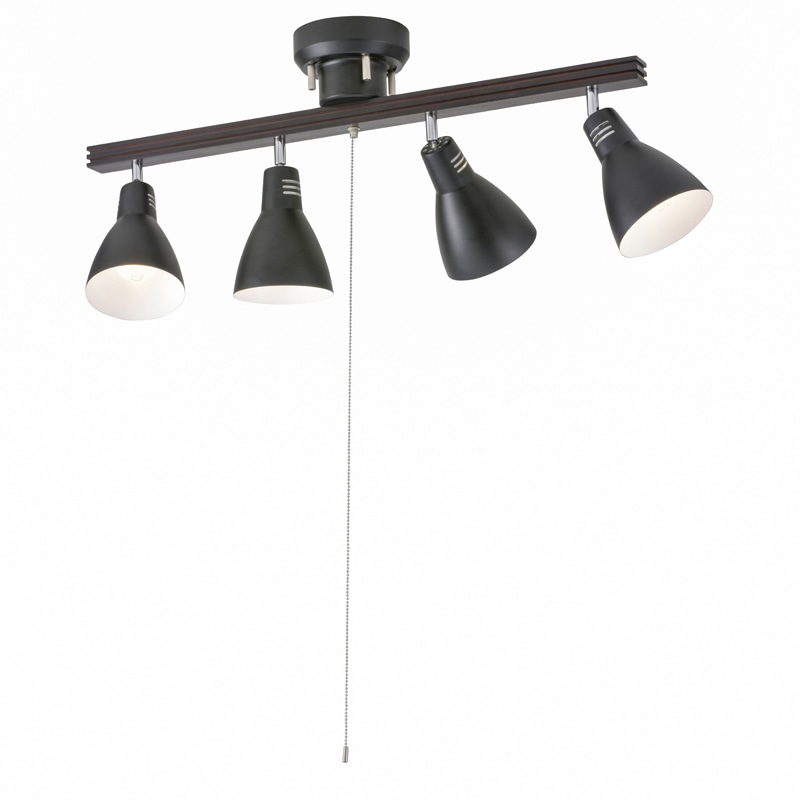 オーム電機 LT-YN40AW-K 06-1489 4灯シーリングライト ブラック 電球別売(ご注文単位1袋)【直送品】