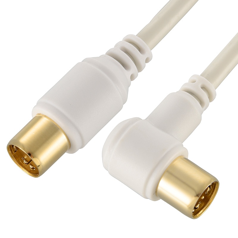 オーム電機 ANT-C5S2SL-W 06-1958 TV接続ケーブル 4K8K 2C I-L型 5m(ご注文単位1袋)【直送品】