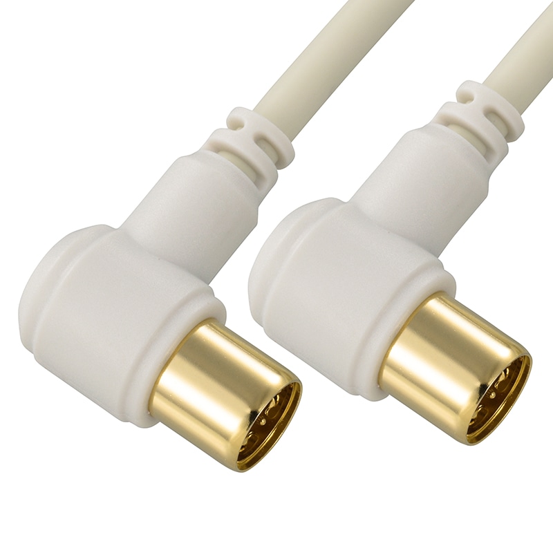 オーム電機 ANT-C5S2LL-W 06-1962 TV接続ケーブル 2C 4K8K対応 L-L型 5m(ご注文単位1袋)【直送品】