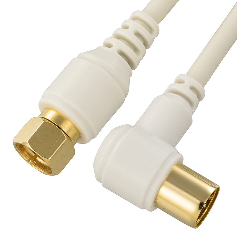 オーム電機 ANT-C2S2FL-W 06-1968 TV接続ケーブル 2C 4K8K対応 F-L型 2m(ご注文単位1袋)【直送品】