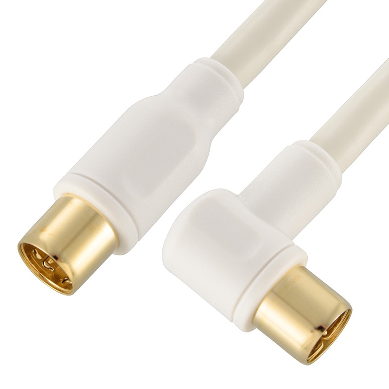 オーム電機 ANT-C1S4SL-W 06-1979 TV接続ケーブル 4K8K 4C I-L型 1m(ご注文単位1袋)【直送品】