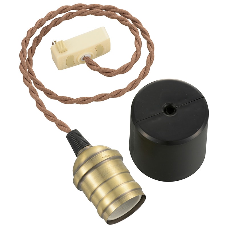 オーム電機 HS-LPS04 06-3904 ペンダントソケットライト 真鍮TypeB（ご注文単位1袋）【直送品】