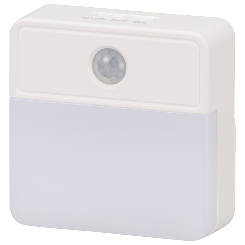 オーム電機 NIT-BLA6JSQ-W 06-4109 LEDセンサーナイトライト 明暗+人感 屋内用 40lm 電池式（ご注文単位1袋）【直送品】