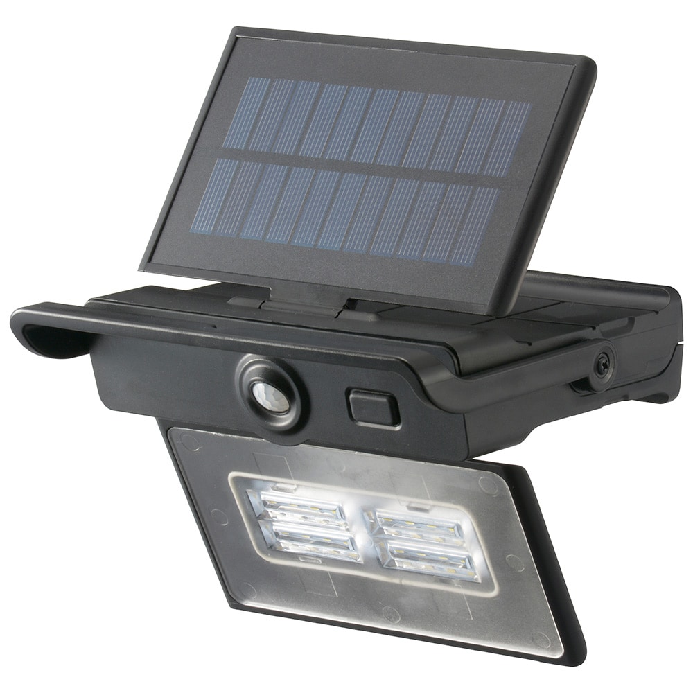 オーム電機 LS-S140PFR4-K 06-4289 monbanソーラー式センサーライト パネル折りたたみ 白色LED ブラック(ご注文単位1袋)【直送品】
