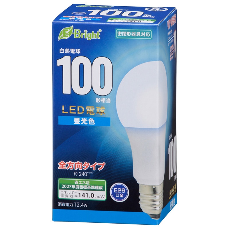 オーム電機 LDA12D-GAG27 06-4348 LED電球 E26 100形相当 昼光色(ご注文単位1袋)【直送品】
