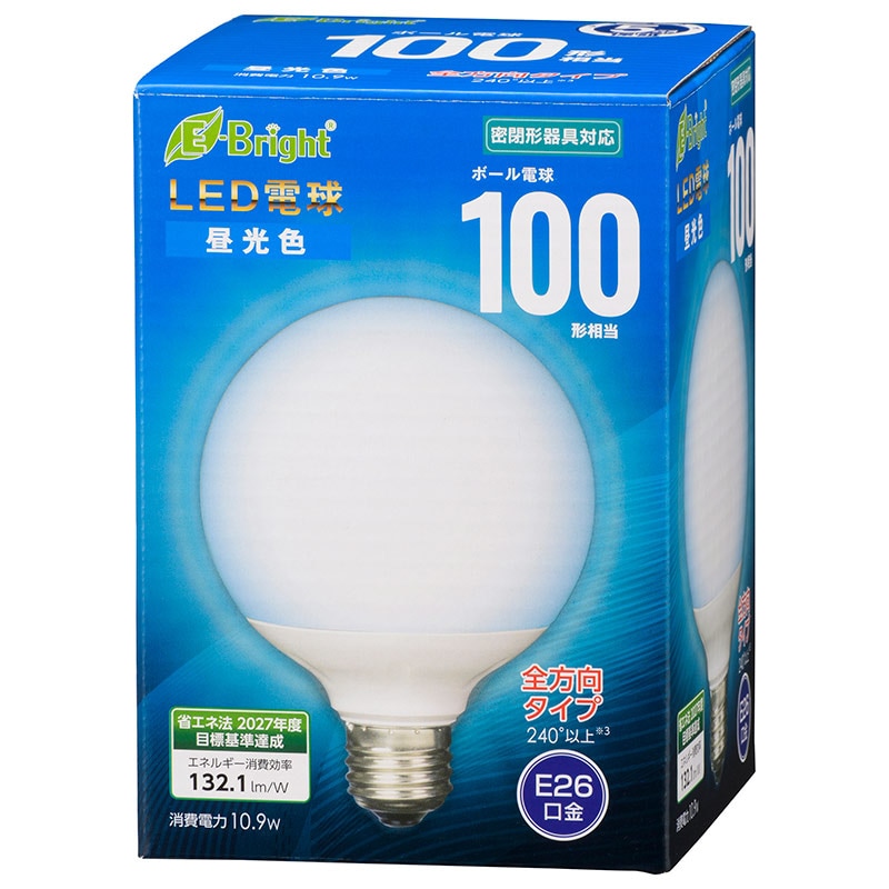 オーム電機 LDG11D-GAG24 06-4402 LED電球 ボール電球形 E26 100形 昼光色 全方向(ご注文単位1袋)【直送品】