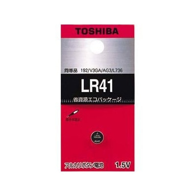 オーム電機 4904530015472 07-6201 東芝 アルカリボタン電池 LR41（ご注文単位1袋）【直送品】