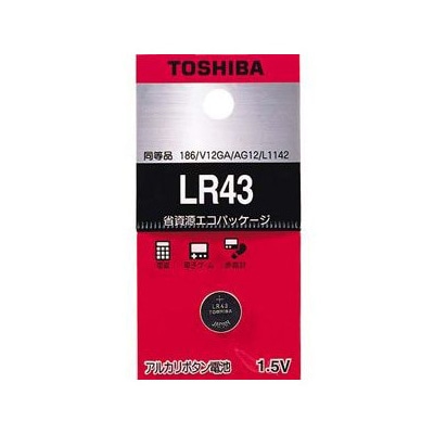 オーム電機 4904530015489 07-6202 東芝 アルカリボタン電池 LR43（ご注文単位1袋）【直送品】
