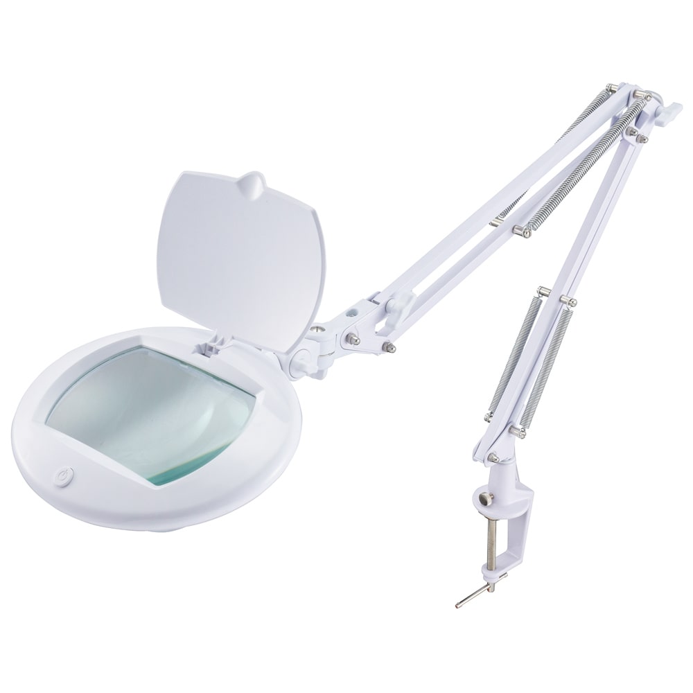 オーム電機 AS-L8095-2B-W 07-8133 L-ZOOM ルーペ付LEDアームライト(ご注文単位1袋)【直送品】