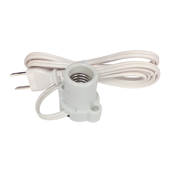 オーム電機 HS-L1715ZR/W 07-9434 コード付レセップ コンセント E17白（ご注文単位1袋）【直送品】