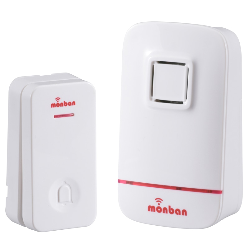 オーム電機 OCH-EC80 08-0521 monban ワイヤレスコールチャイム 押しボタン送信機+電池式受信機(ご注文単位1袋)【直送品】
