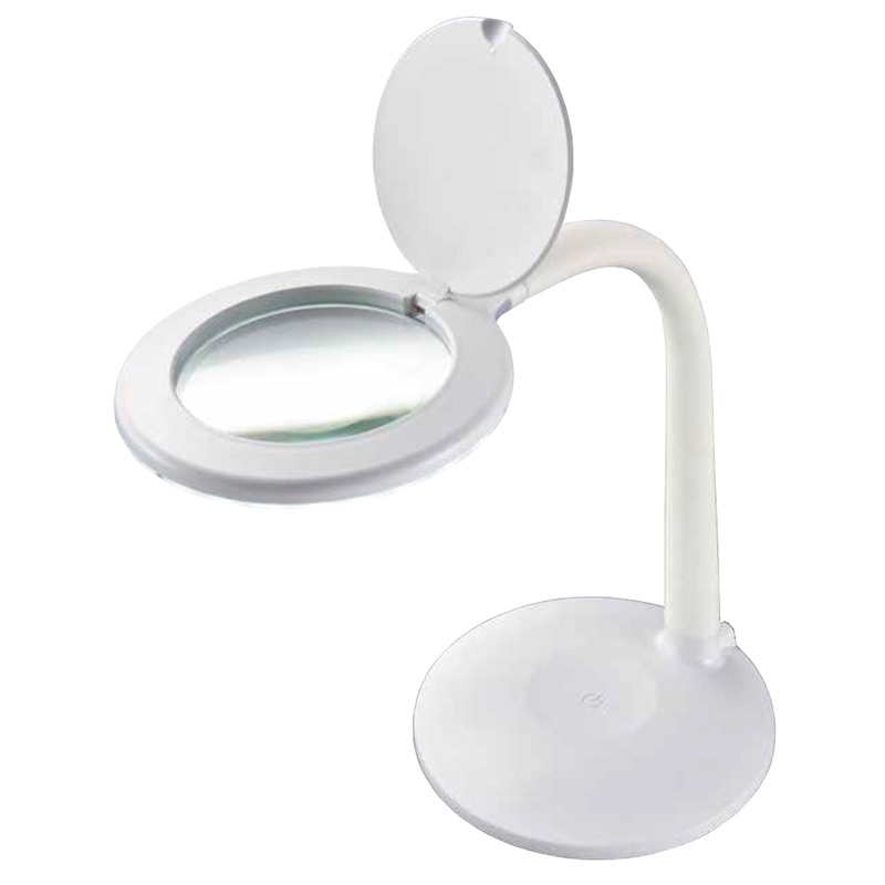 オーム電機 DS-L24ZS-W 08-0787 L-ZOOM ルーペ付LEDスタンドライト ホワイト（ご注文単位1袋）【直送品】