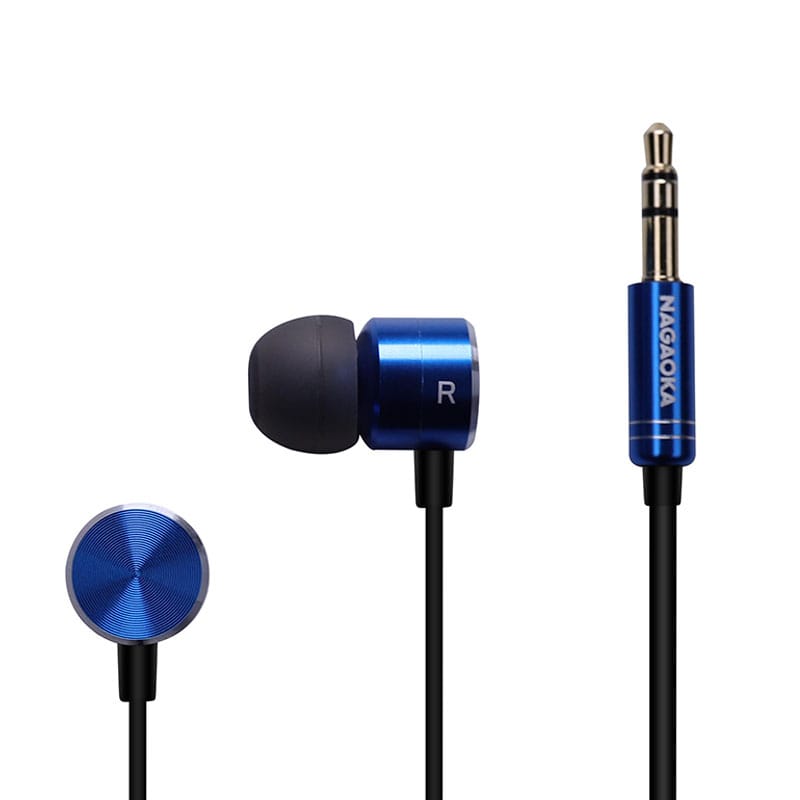 オーム電機 P908IB 13-3323 ナガオカ ハイレゾ対応イヤホン インディゴブルー（ご注文単位1袋）【直送品】