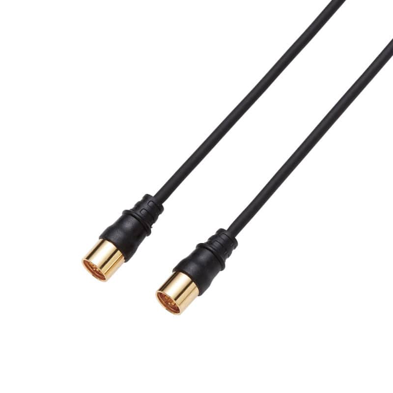 オーム電機 2JW1SSSB(B) 14-0344 DXアンテナ TV接続ケーブル 2K4K8K対応 1m 黒(ご注文単位1袋)【直送品】