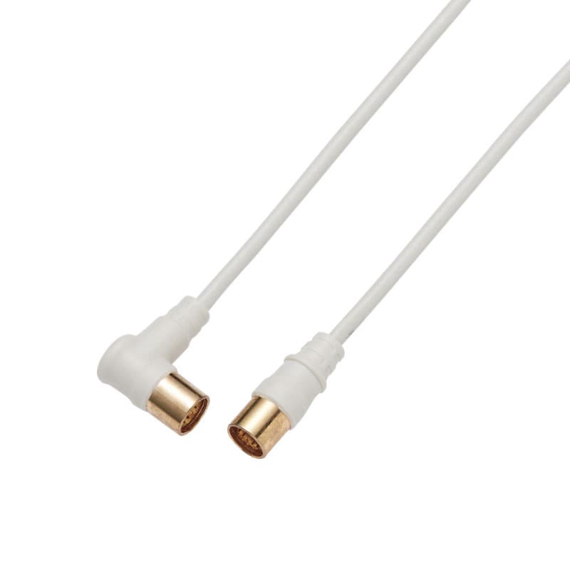オーム電機 2JW5SLS(B) 14-0351 DXアンテナ TV接続ケーブル 2K4K8K対応 5m 白(ご注文単位1袋)【直送品】