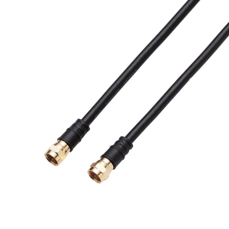 オーム電機 4JW1FFSB(B) 14-0353 DXアンテナ TV接続ケーブル 2K4K8K対応 1m 黒(ご注文単位1袋)【直送品】