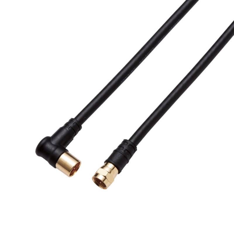 オーム電機 4JW1FLSB(B) 14-0354 DXアンテナ TV接続ケーブル 2K4K8K対応 1m 黒(ご注文単位1袋)【直送品】