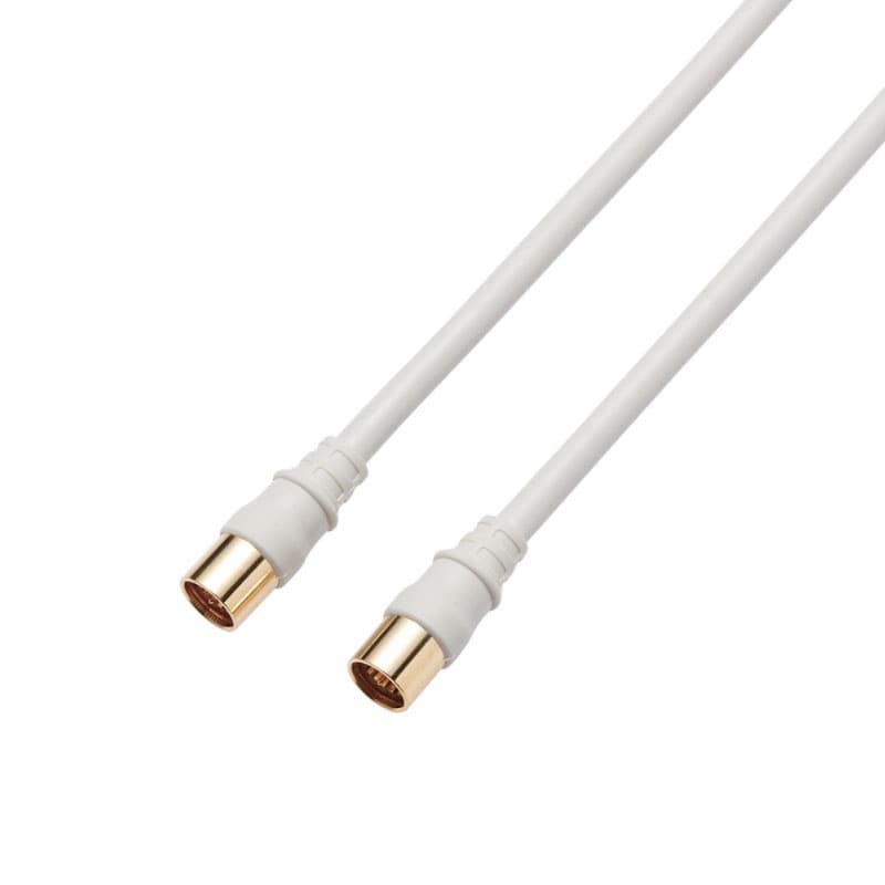 オーム電機 4JW1RSSS(B) 14-0355 DXアンテナ TV接続ケーブル 2K4K8K対応 1.5m 白(ご注文単位1袋)【直送品】